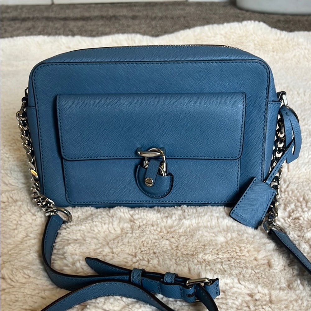 MICHAEL Michael Kors Blue Crossbody Bag with Silver Hardware